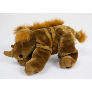 Fiesta Laydown Sumatran Rhino Realistic Stuffed Animal Plush Toy 13"